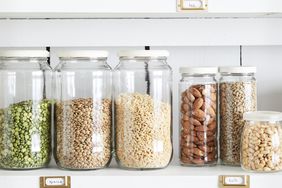 Grains and nuts in a pantry