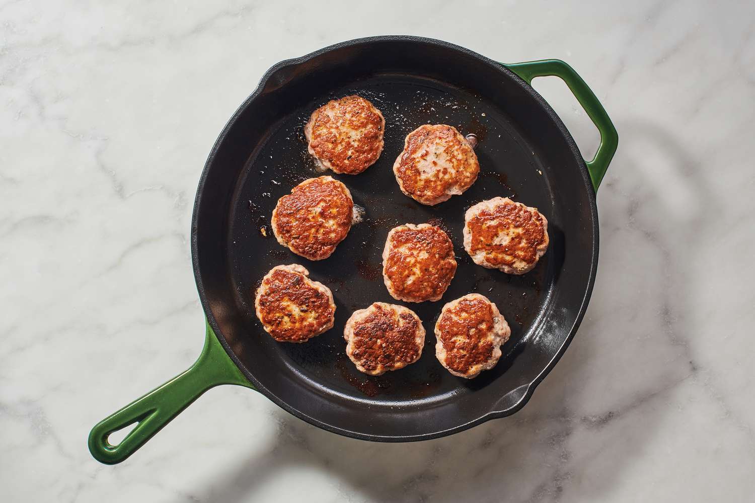 Simple Homemade Breakfast Sausage Patties - in pan