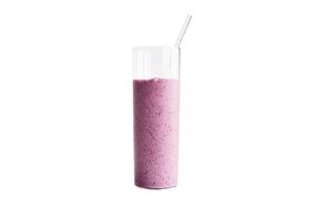 blueberry-banana smoothie in glass