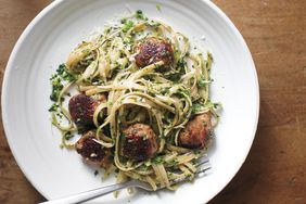 Broccoli Rabe Pesto with Whole-Wheat Pasta and Turkey Sausage