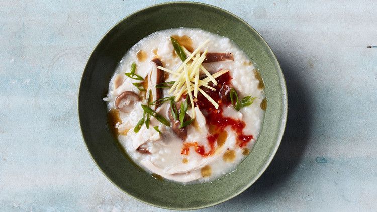 Chicken-and-Mushroom Congee recipe