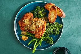 chicken-thigh piccata with broccoli rabe