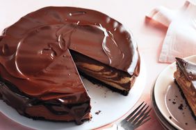 Chocolate-Peanut Butter Cheesecake with Chocolate Glaze