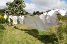 laundry drying on clothes line