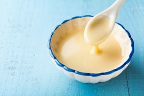 Evaporated milk in bowl