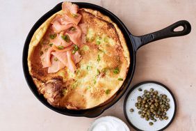 dutch baby with smoked salmon and capers