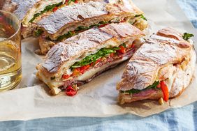 crispy pressed italian sandwiches on ciabatta