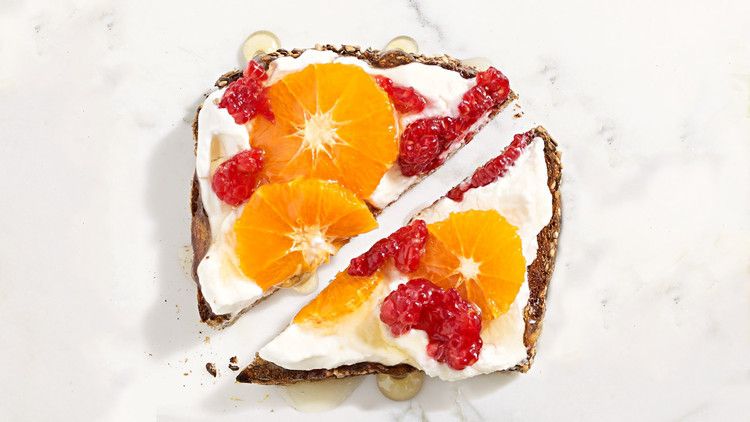 fruit yogurt honey toast