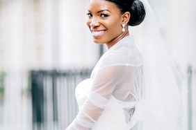 bride with lower bun updo