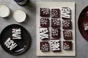 halloween brownies frosted in white