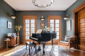 Piano room in historic house