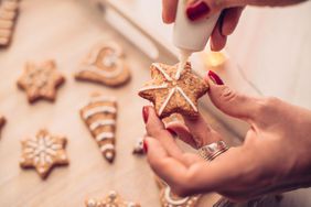 Adding the Icing on Baked Christmas Cookies