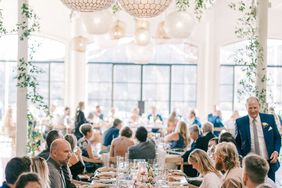 wedding guests eating dinner