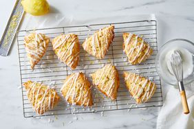 lemon scones atop cooling wrack