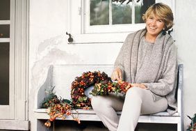 martha making wreath vintage photo