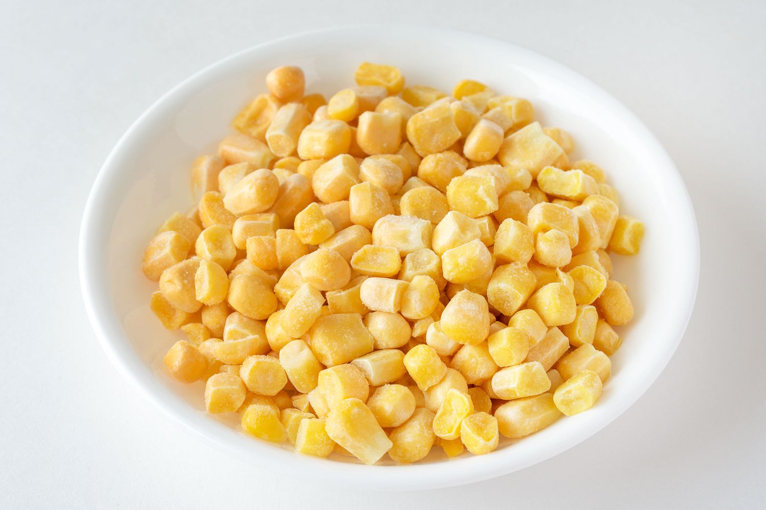 Frozen corn in a bowl