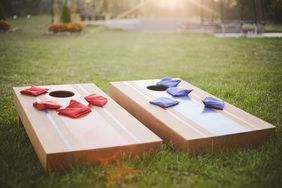 Cornhole in yard