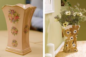 Vases before and after decoupage