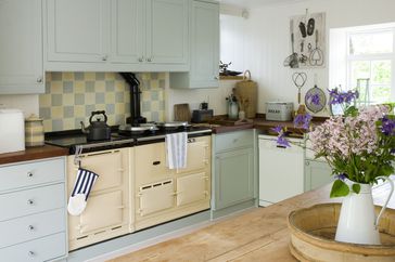 Old-fashioned stove in kitchen