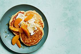 ricotta-cornmeal pancakes with oranges