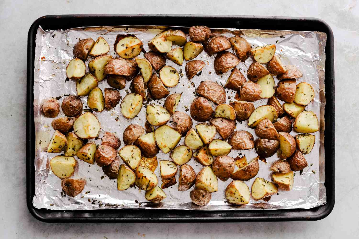 roasted red potatoes - on sheet pan