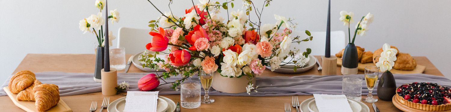 Martha Stewart Weddings: Showers & Parties banner - table with flowers