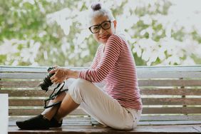 woman holding camera